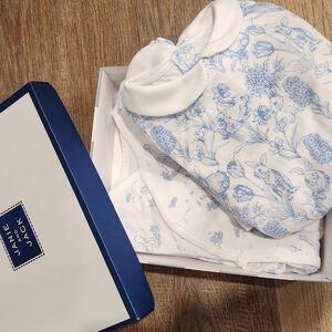 Janie and Jack Blue Floral Baby Outfit